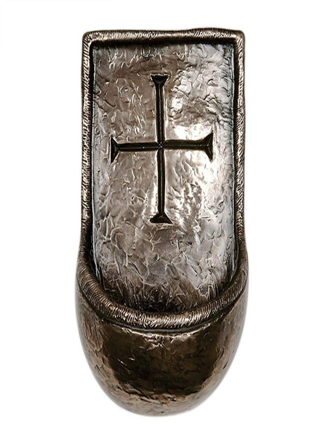 WILDGOOSE Wild Goose Holy Water Font St. Brigids Cross Resin Cast Coated In Bronze 5 1/2 Inches Tall by 3 1/2 Inches Wide Ready To Hang Made in Ireland - Image 1